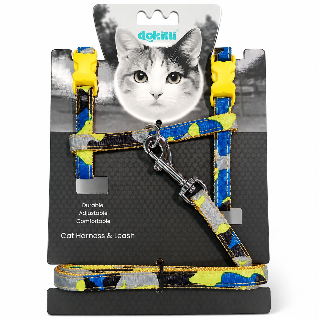 NEON SPLASH CAT LEASH & HARNESS SET