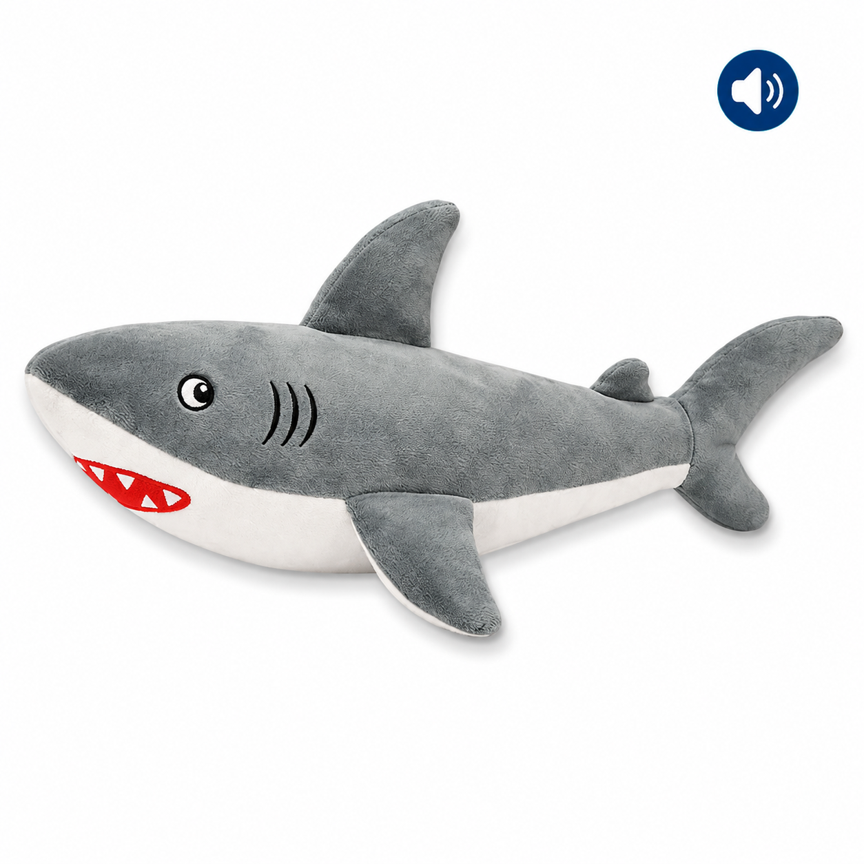 Dokitti SoftFin Shark Plush Dog Toy with Squeaker