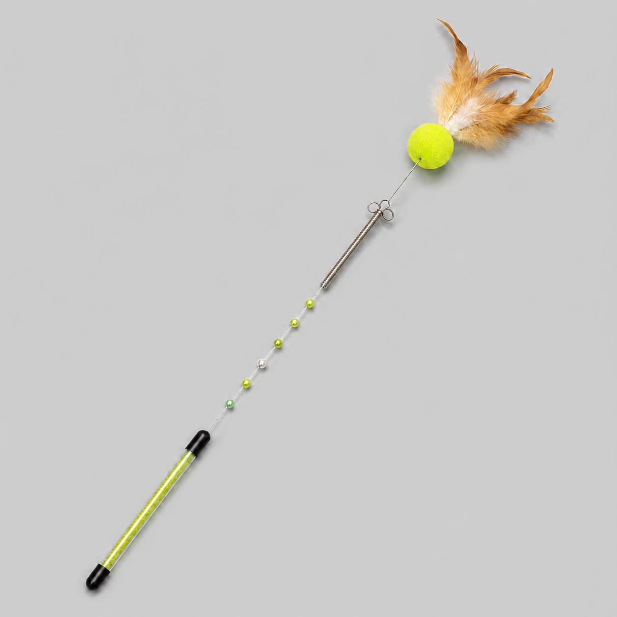 CAT TEASING STICK - HAIRY IRON BALL
