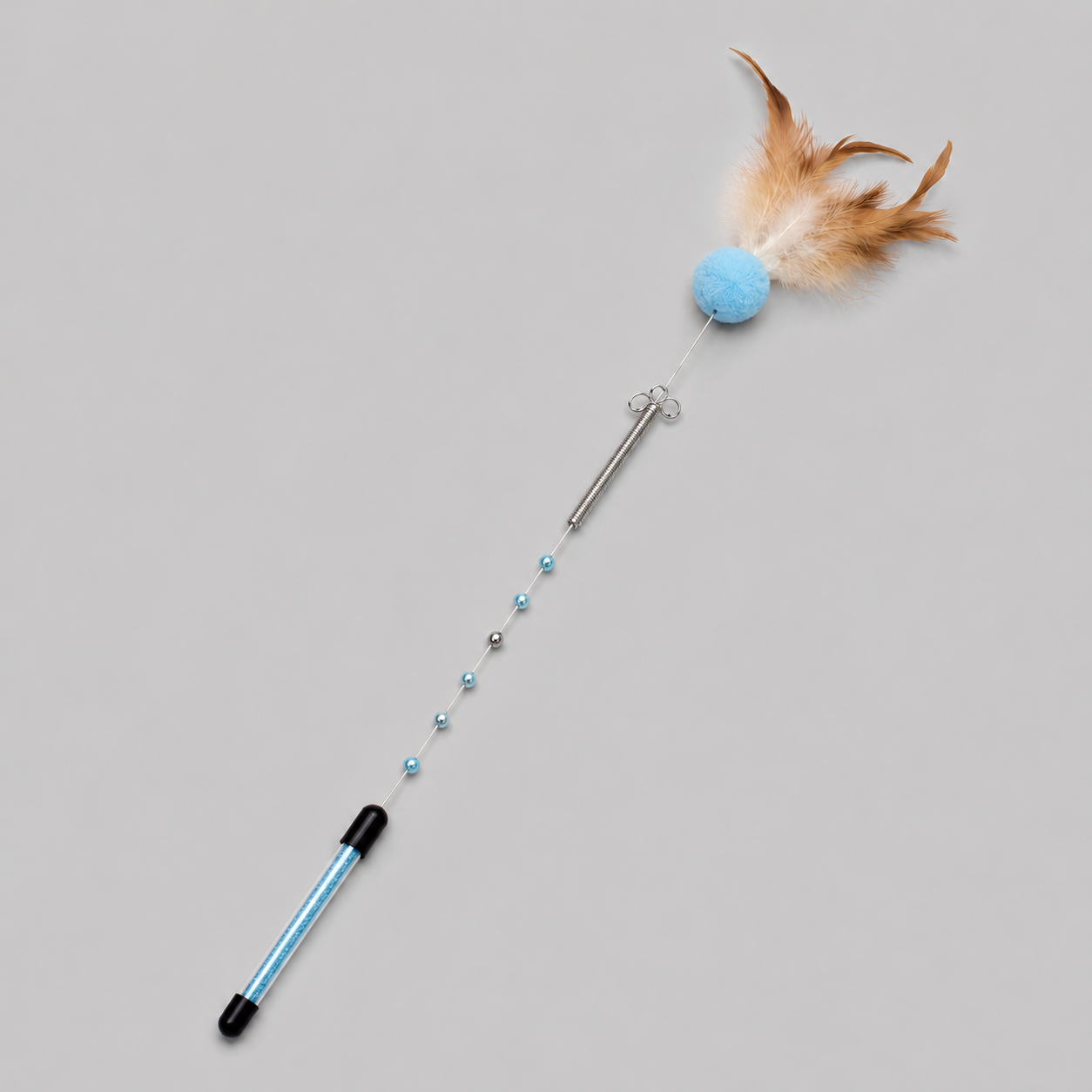 CAT TEASING STICK - HAIRY IRON BALL