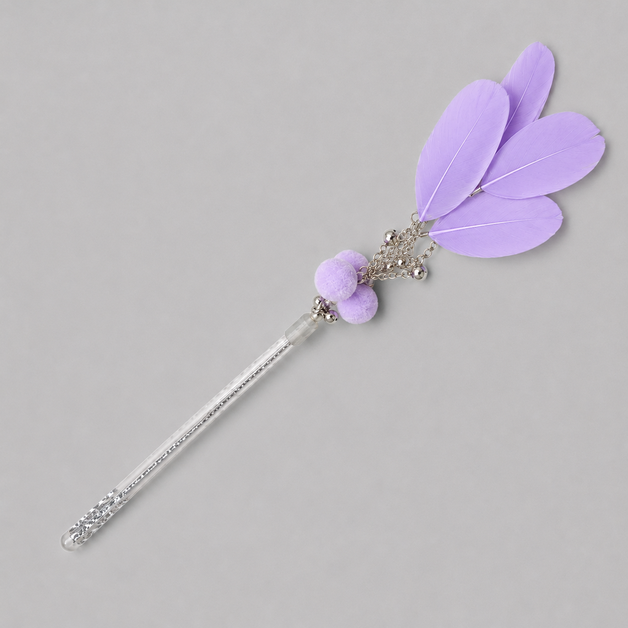 CAT TEASING STICK - FEATHERED PURPLE