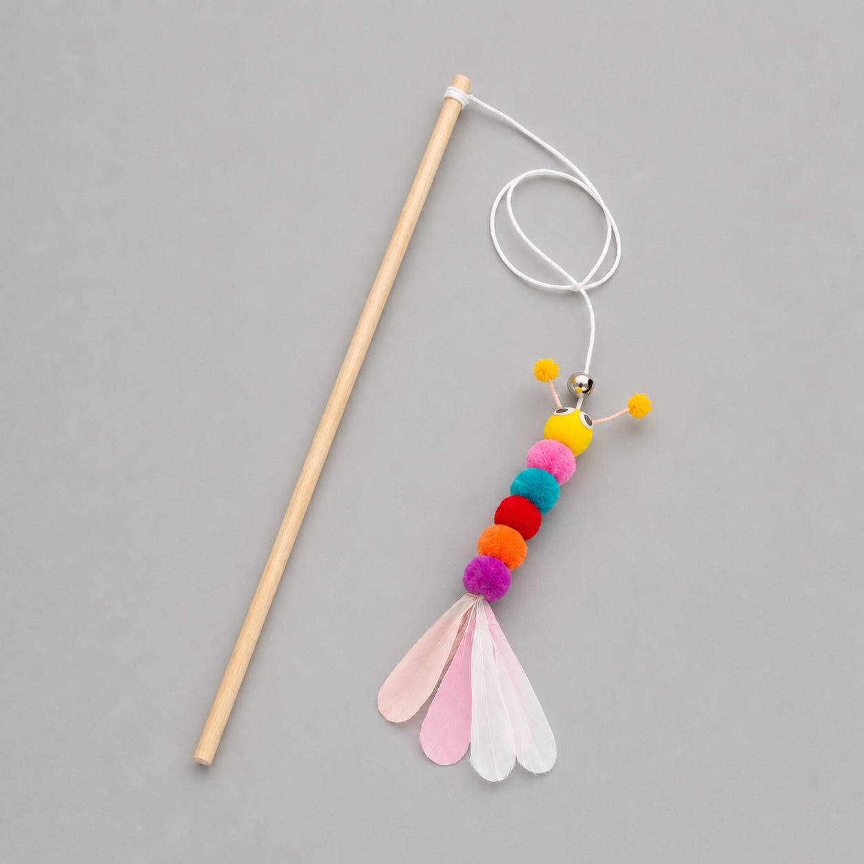 CATERPILLAR RAINBOW POM TEASER WAND