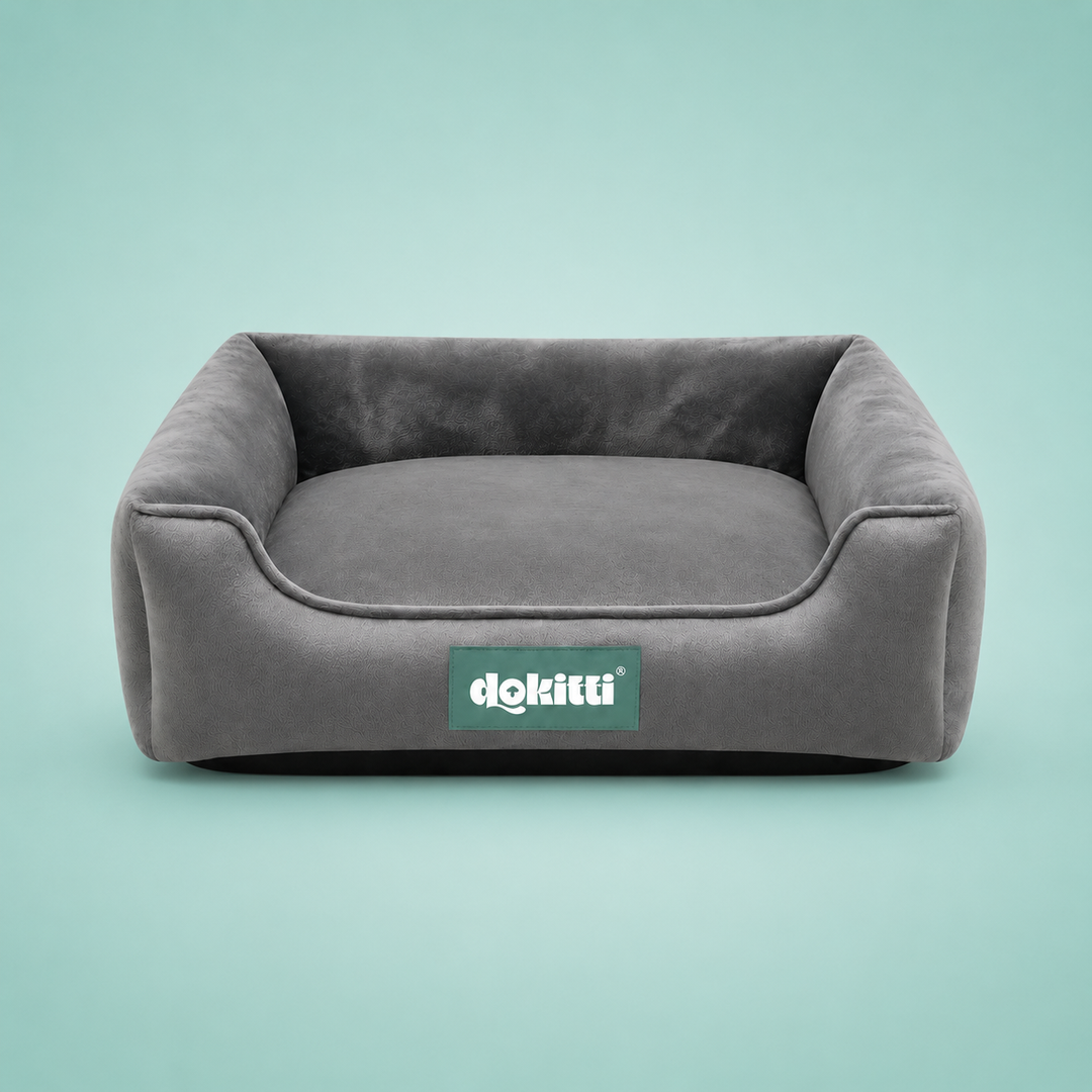 Dokitti Grey Luxe Lounger Dog Bed