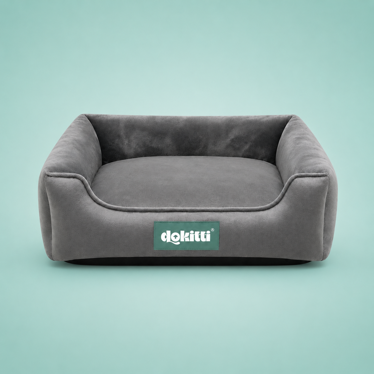 Dokitti Grey Luxe Lounger Dog Bed