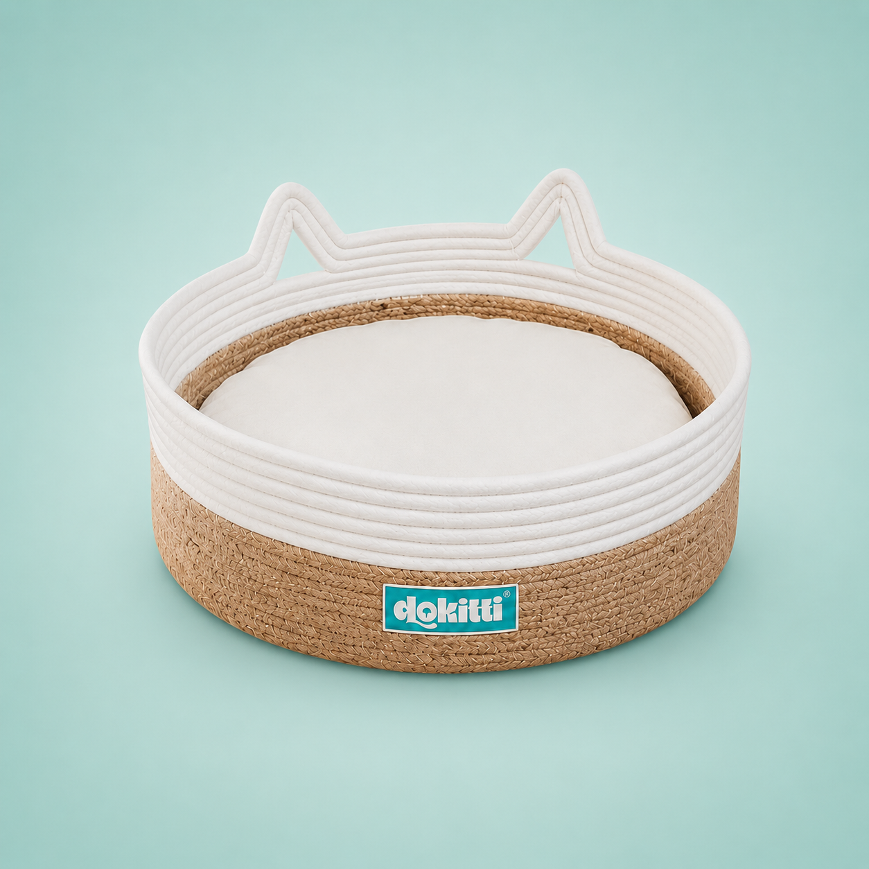 Dokitti Cat Shape Woven Rope Pet Bed