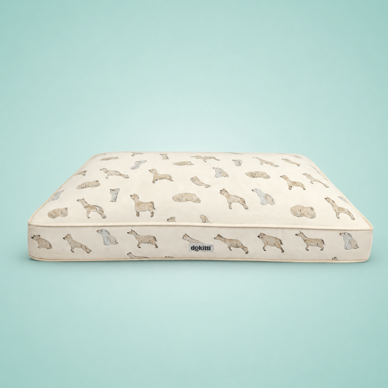 Dokitti Dog Print Comfort Cushion Pet Bed