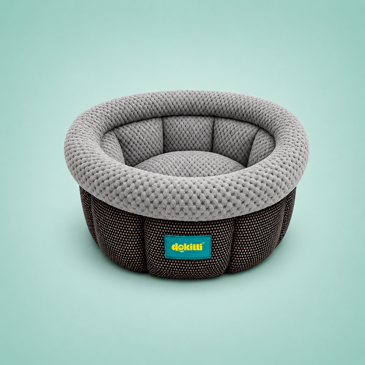 Dokitti Cuddle Cup Calming Pet Bed- Grey