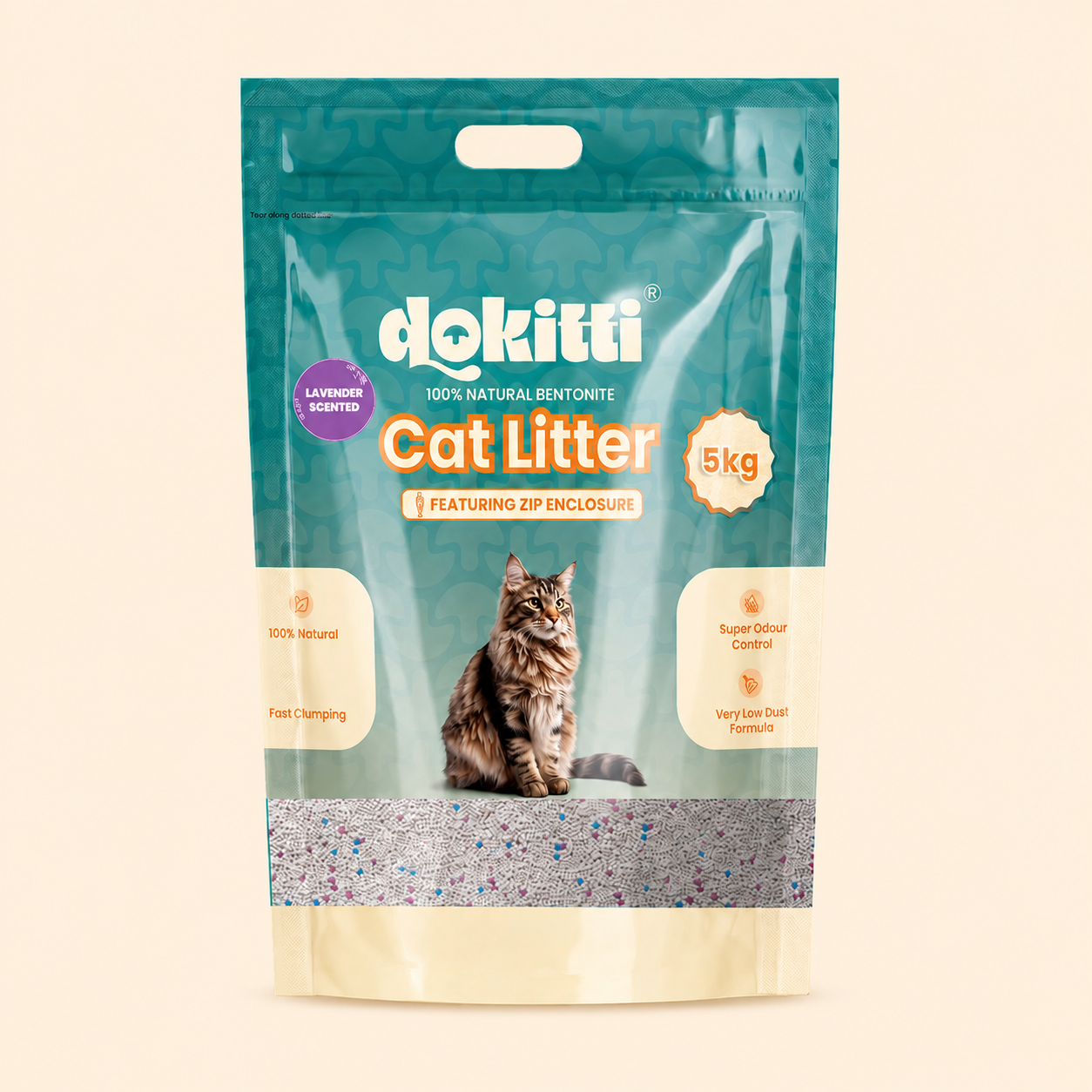 Bentonite Cat Litter - Lavender Scented - 5 kg