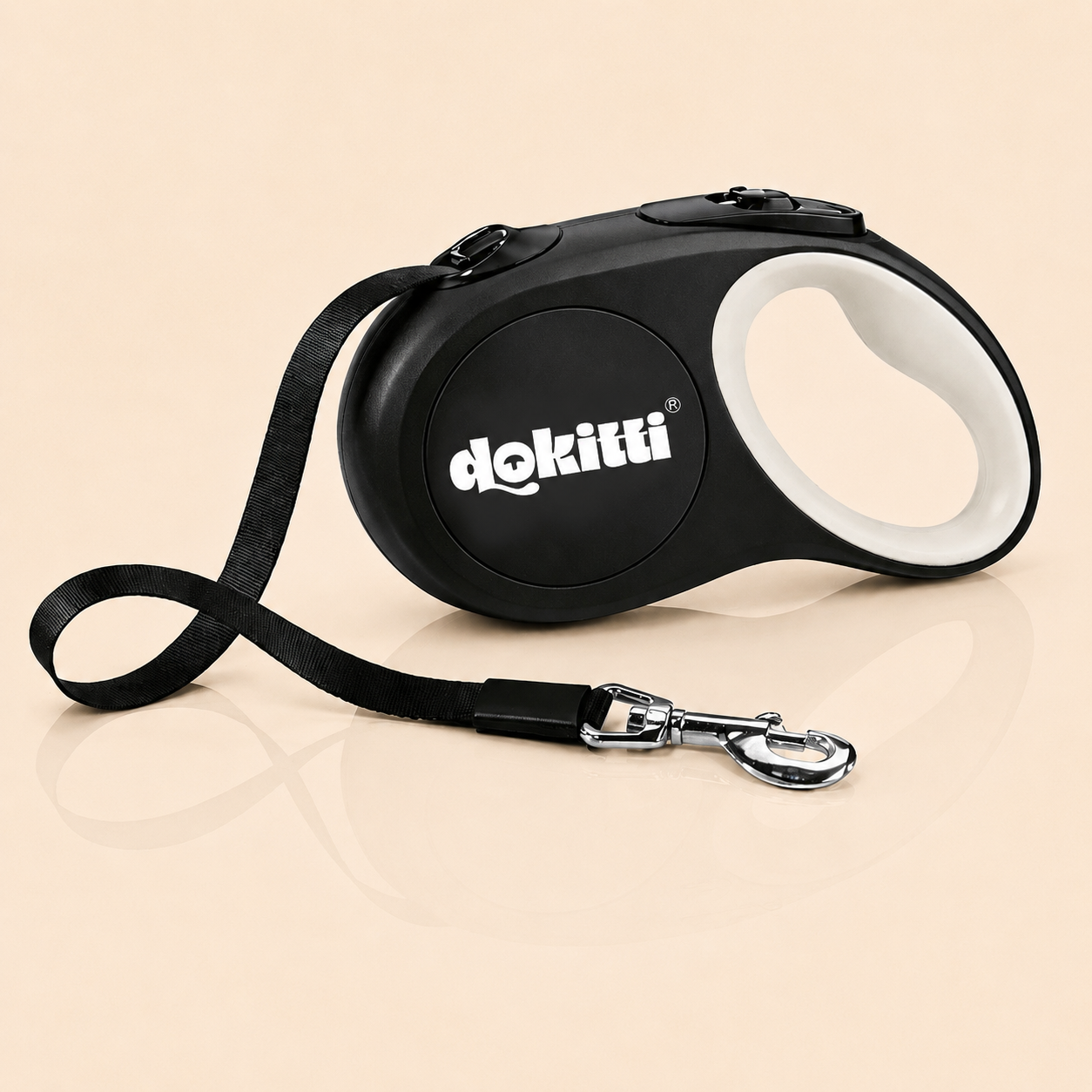 Dokitti Retractable Dog Leash – 5m Tape, One-Button Brake, Anti-Slip Handle