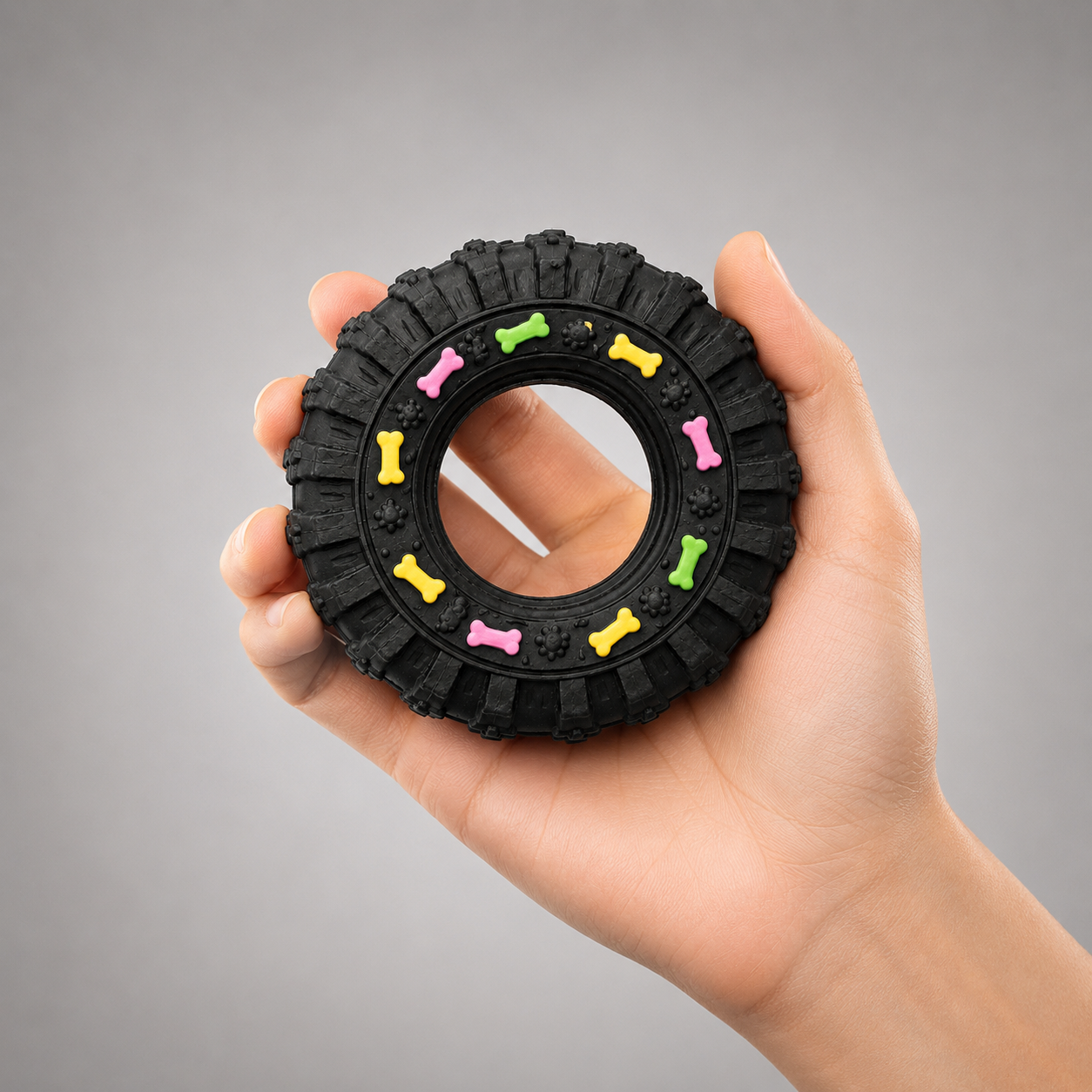 Dokitti Tire Ring Dog Toy with Squeaker