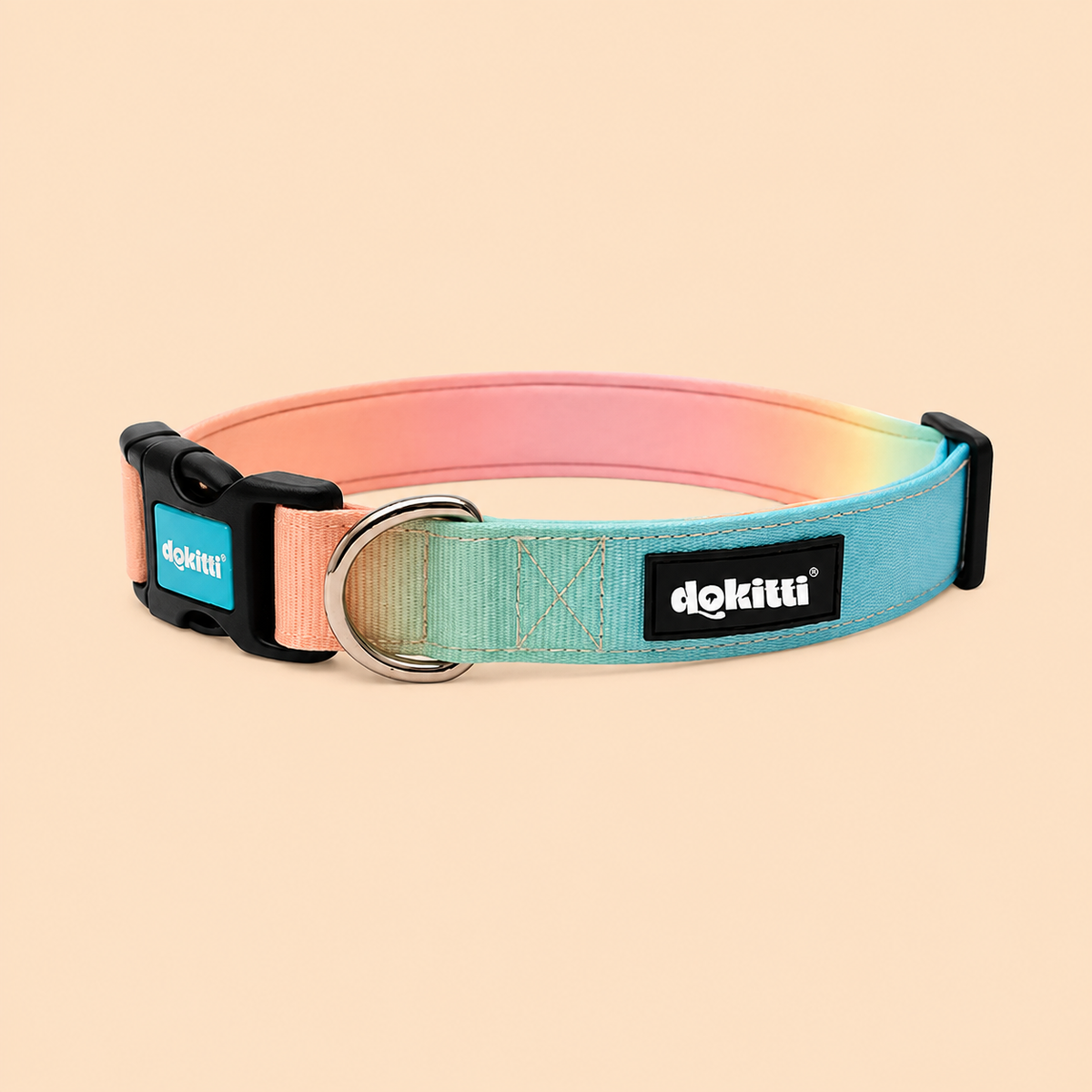 Dokitti Gradient Dog Collar, Padded Neck Lining and D-Ring