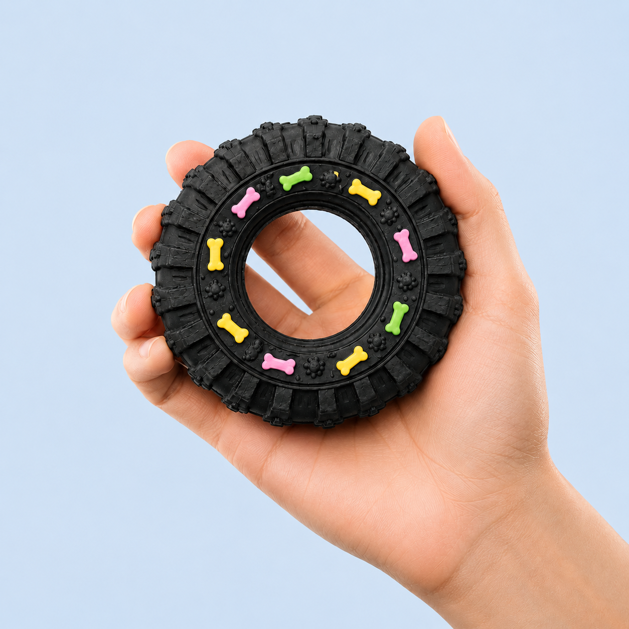 Dokitti Tire Ring Dog Toy with Squeaker