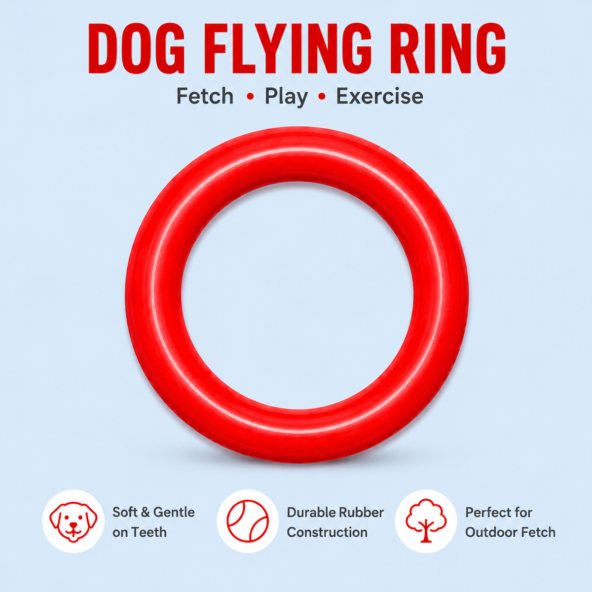 Rubber Ring Dog Toy Red Benefits