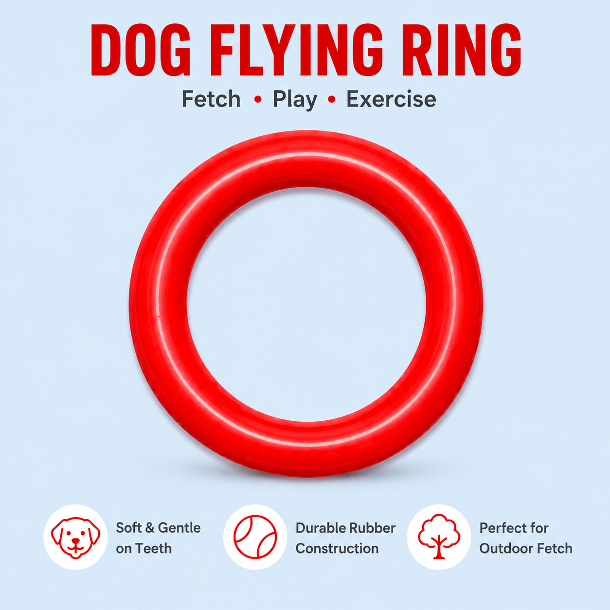 Rubber Ring Dog Toy Red Benefits