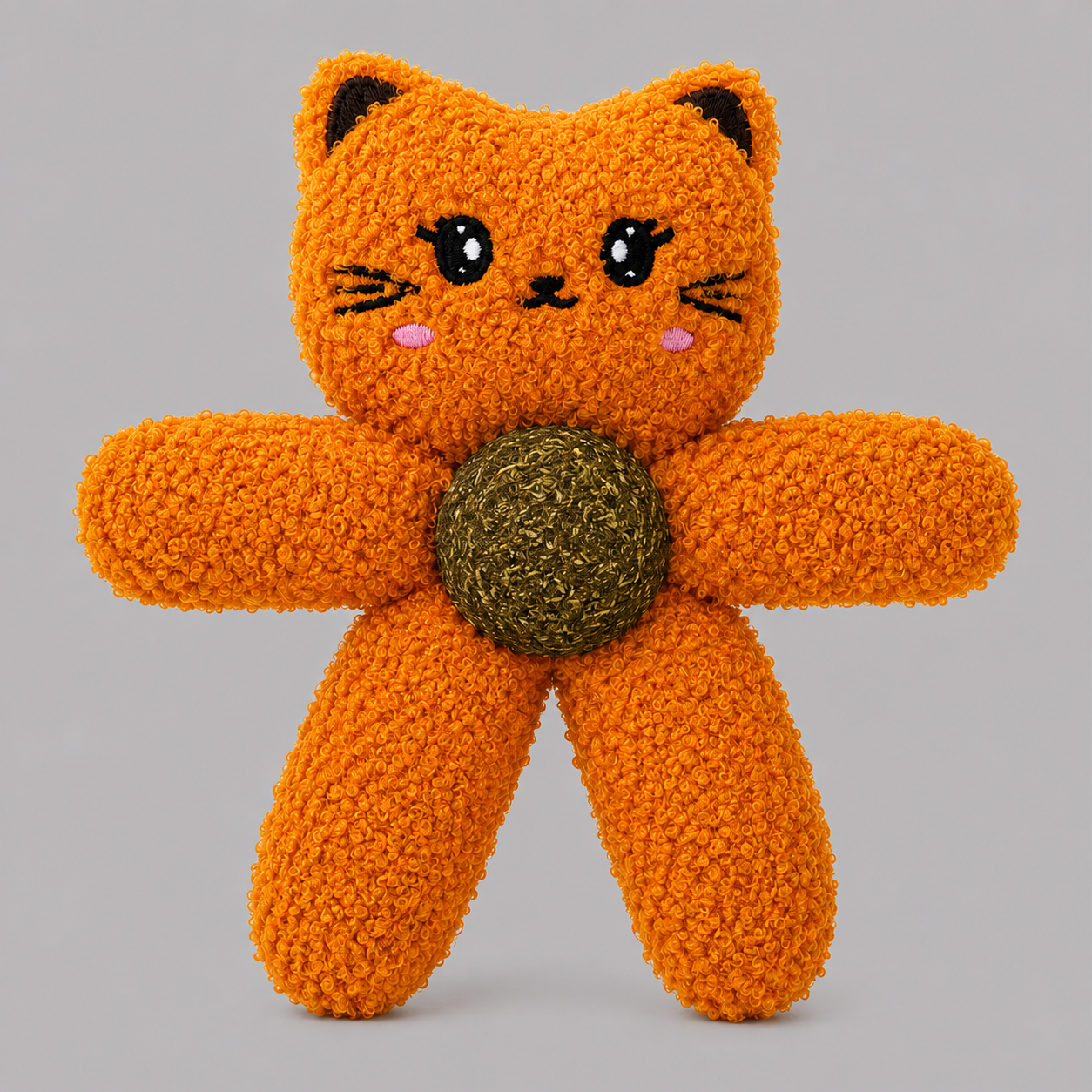 Dokitti Frog Plush Dog Toy with Natural Catnip Ball