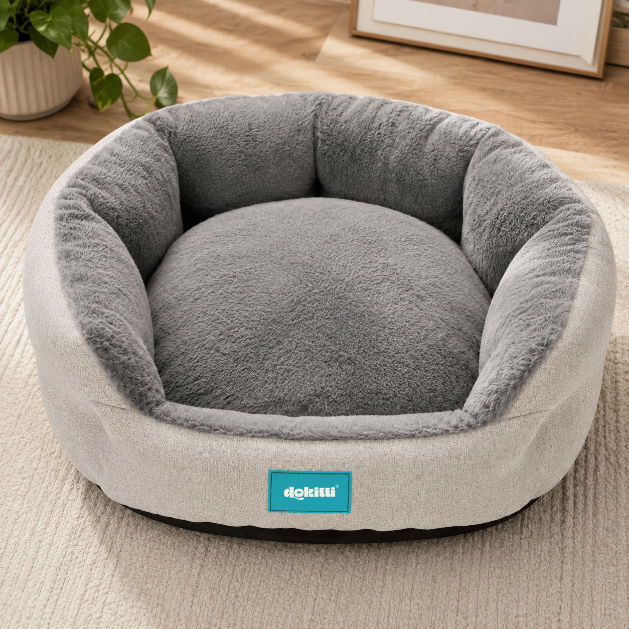 Dokitti FrostGrey Bolster Pet Bed