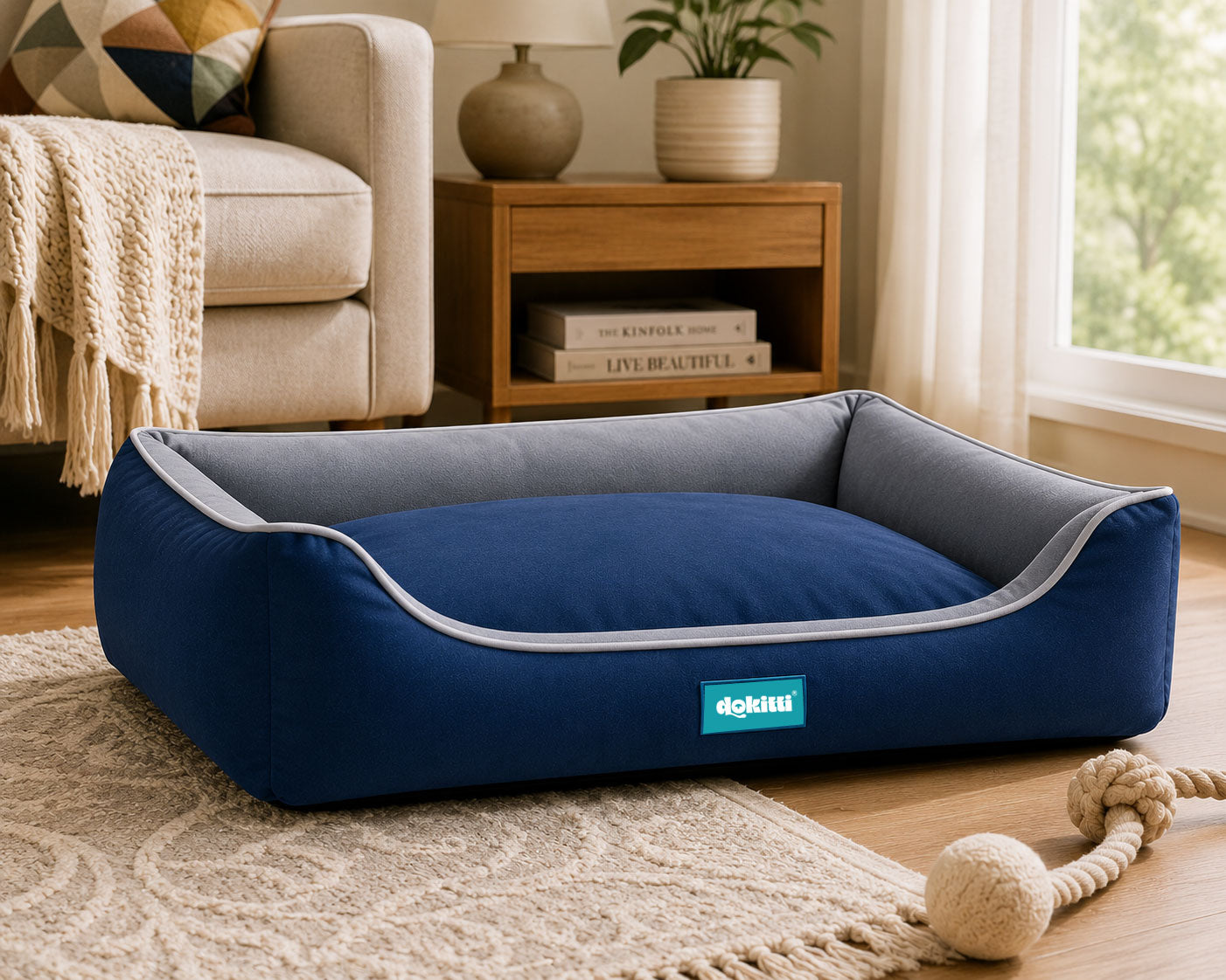 Dokitti Blue Royal Lounger Dog Bed