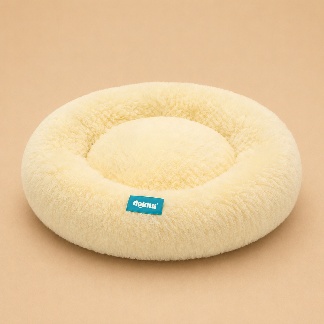 White Fur Donut Bed