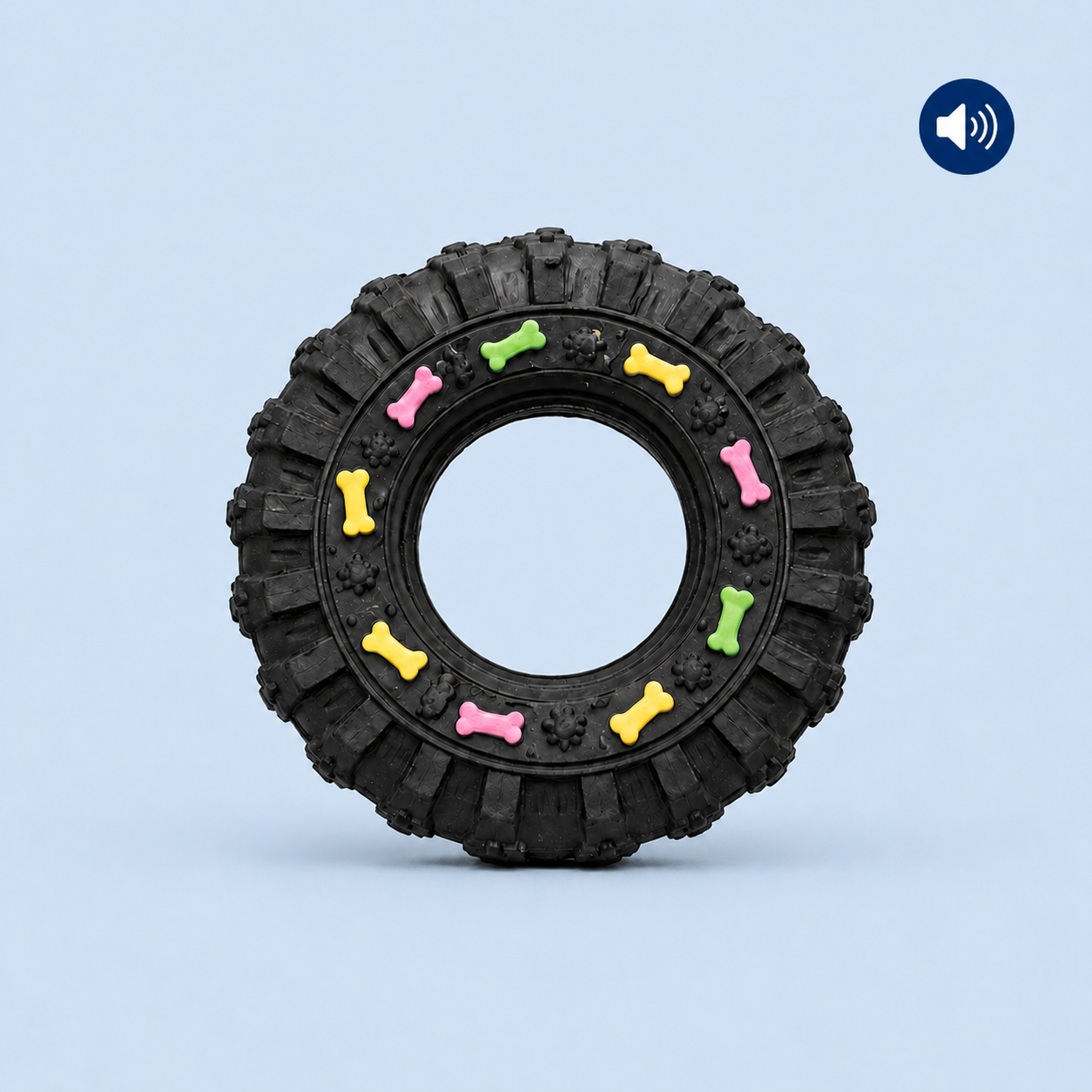 Dokitti Tire Ring Dog Toy with Squeaker