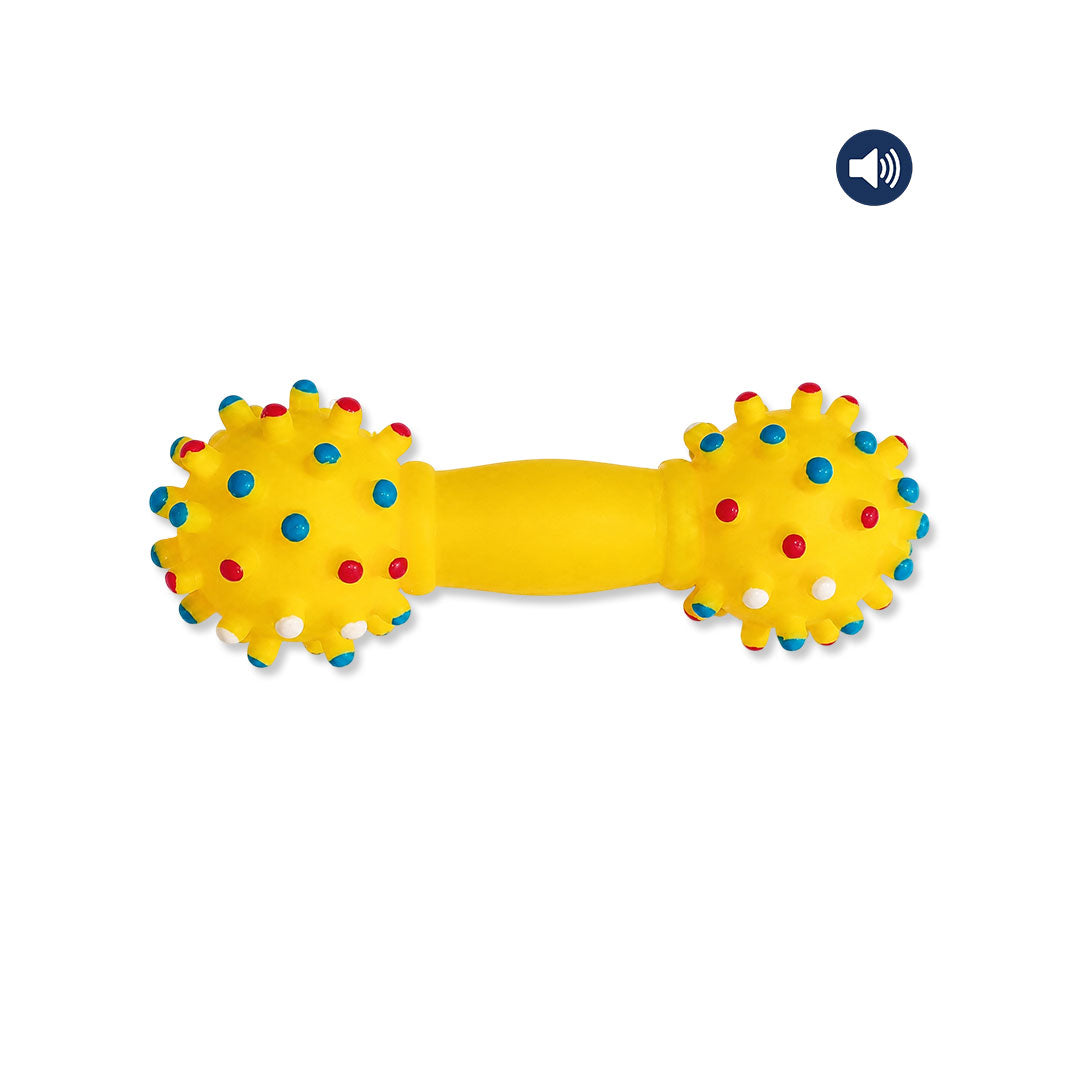 Dokitti Spiky Dumbbell Dog Toy with Squeaker