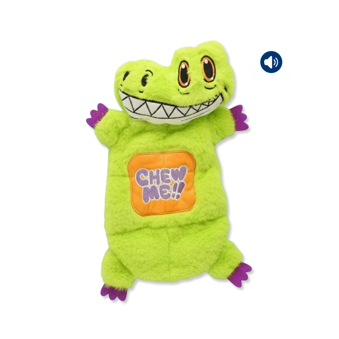 Dokitti Croc-Chew Plush Dog Toy with 7 Squeakers
